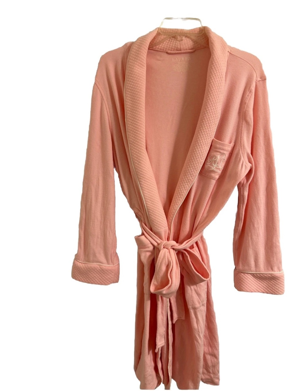 Lauren Ralph Lauren Women’s Pink Cotton Bath Robe Size Large